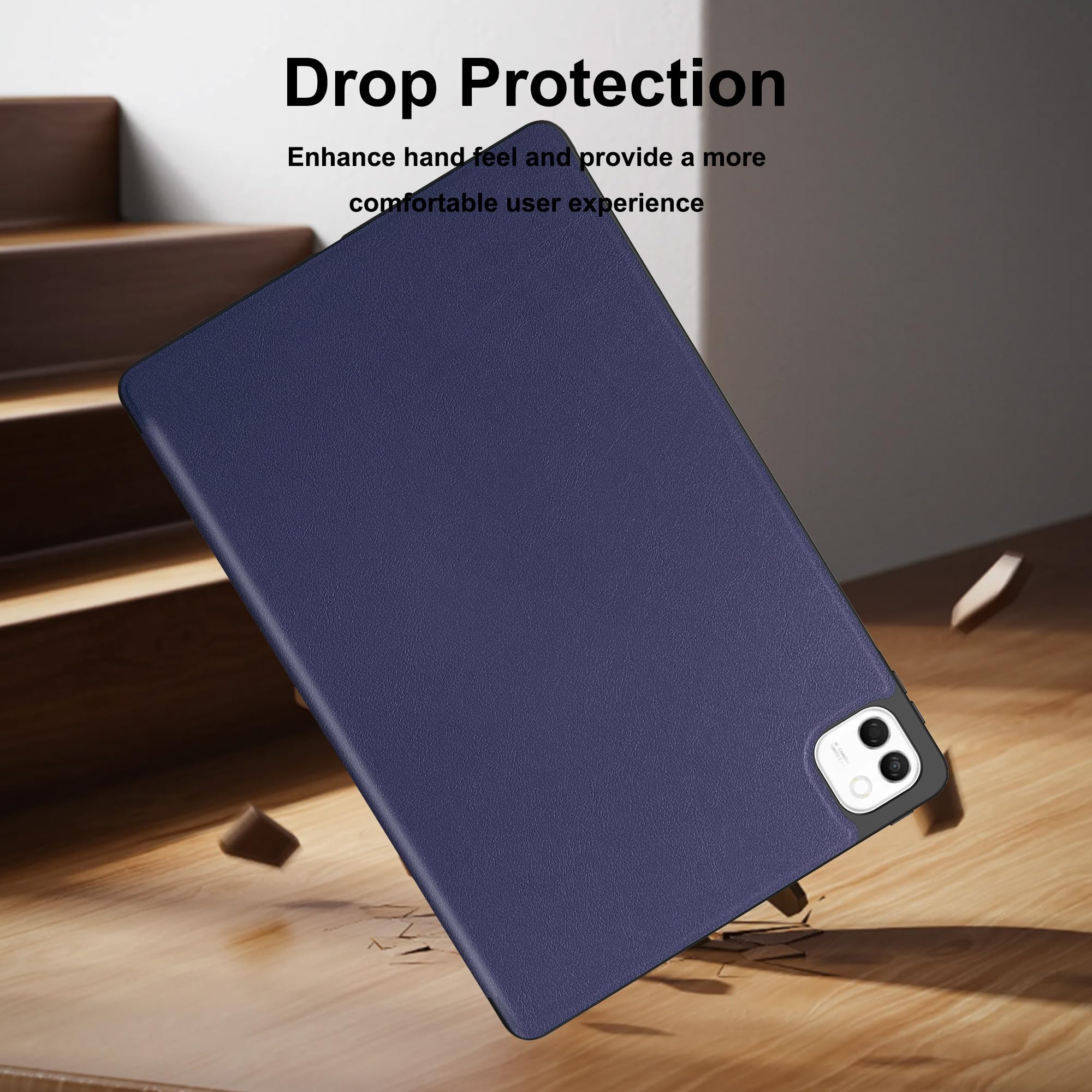 Custodia per Honor Magic Pad 4 12.3" Cover in Pelle Case, + [1 Pezzi] Vetro Temperato Pellicola Protettiva [Auto Svegliati/Sonno][Supporto Funzione ] [Anti-Scratch] Blu