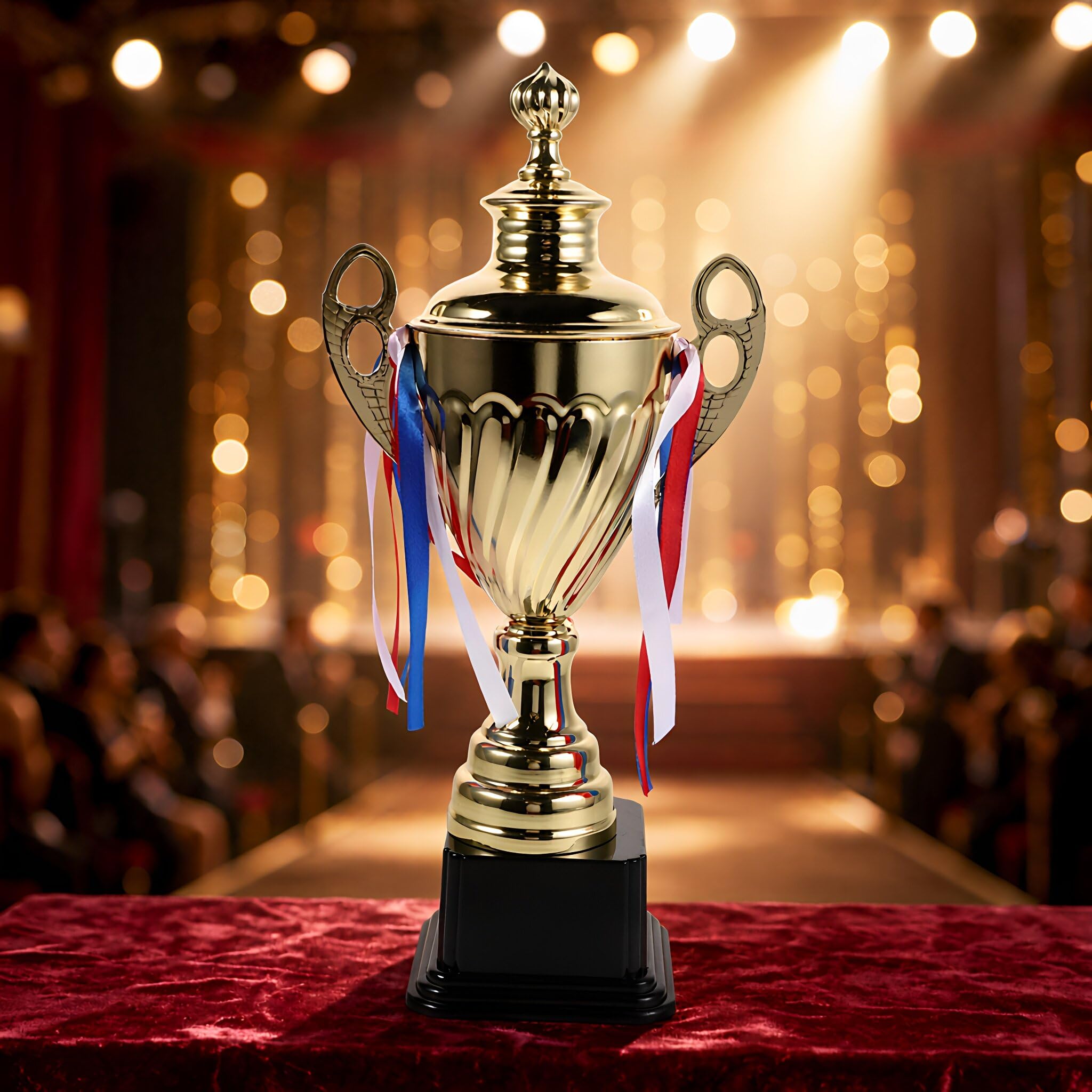Lurrose Copa Trofeo - Trofeo Grande de 36,5 cm (14,37 Pulgadas), Premio de Metal Dorado para Deportes, competiciones, torneos, fútbol, ​​Partidos de Liga, reconocimiento y Premio al Trabajo en