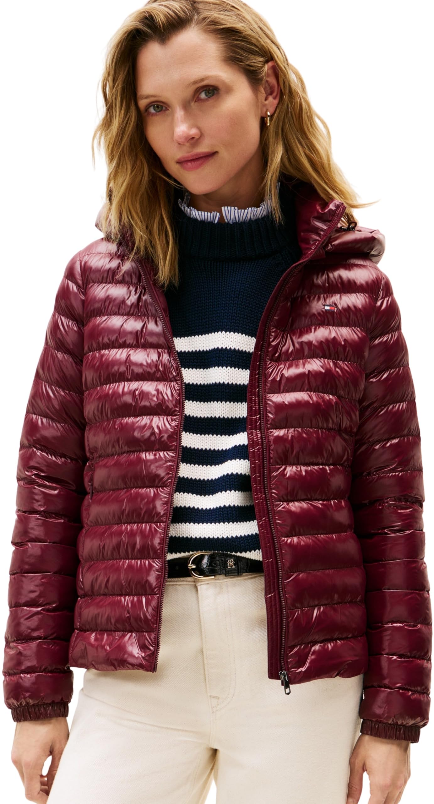 Tommy Hilfiger Damen Steppjacke Padded Slim mit Kapuze