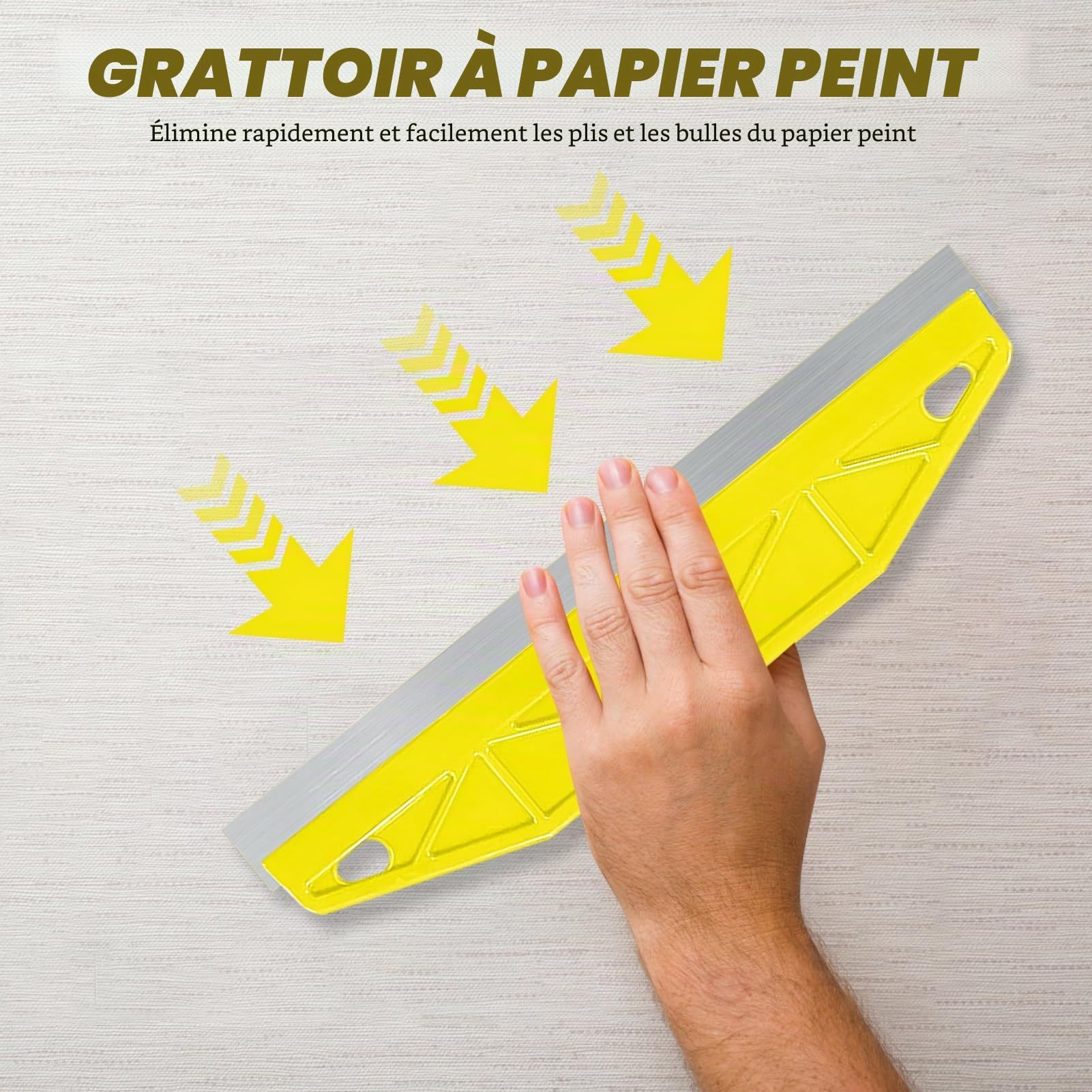 Outils de coupe de peinture en acier inoxydable de 12 pouces | Outil de coupe de peinture de protection 4 pièces | Kit de protection pour papier peint (Jaune)