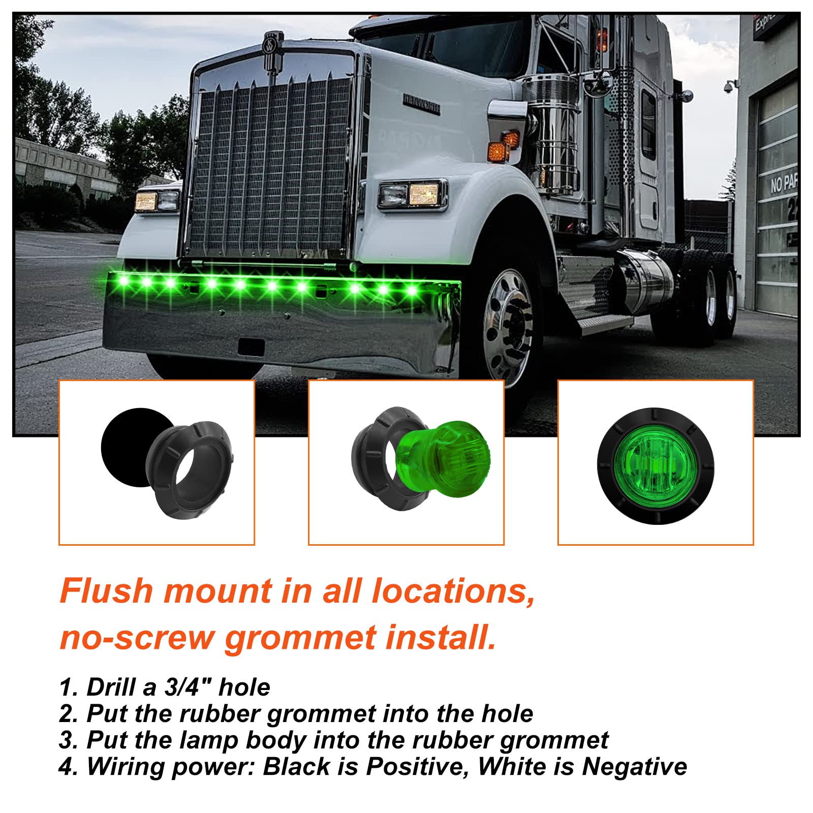 flexzon - Luci Laterali a LED per Camion, rimorchio, furgoni, Autobus
