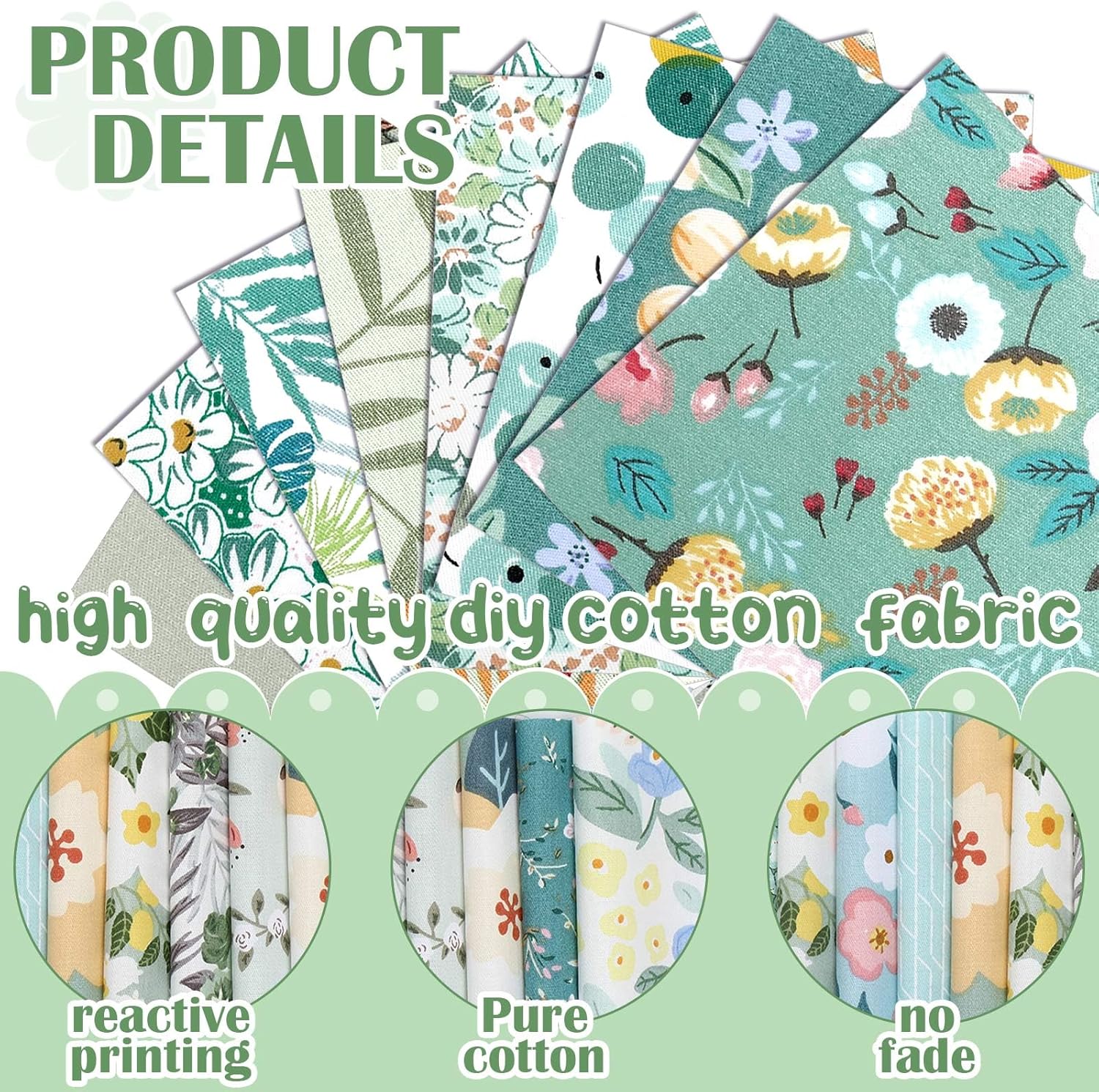 Ganeen 800 Pcs 4 x 4 Inch Cotton Fabric Squares Pre Cut Quilting Squares Printed Floral Patchwork Fabric Bundles for DIY Craft Sewing Clothing Accessory(Fresh)
