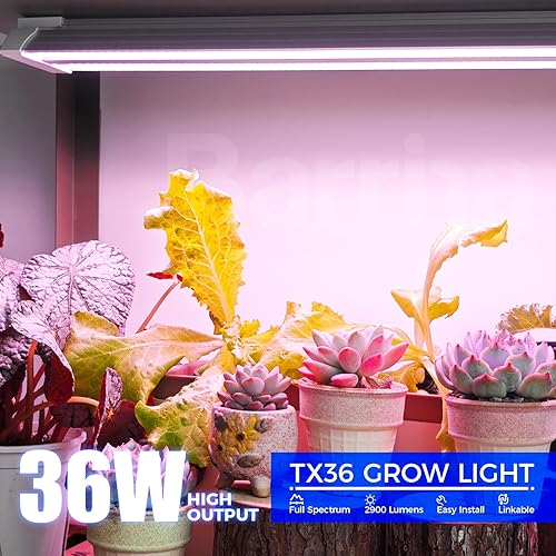 Miniatura 18 de Barrina Luces de cultivo para inicio de semillas, alto PPFD, espectro completo, enlazables, luces de cultivo colgantes para plantas