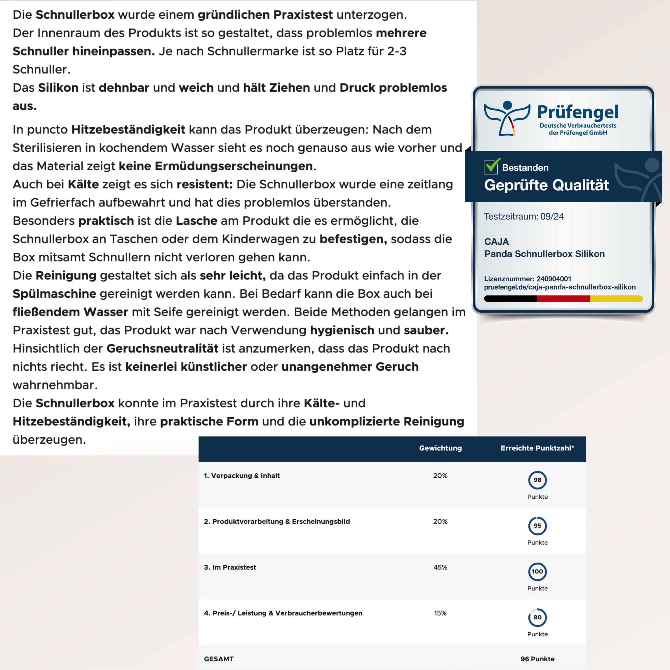 CAJA Dummy Box Set of 2 Dummy Storage Silicone BPA Free Hygienic Storage for Babies and Toddlers Panda Design High-Quality Baby Accessories Gift for Birth and Baby First Equipment - 5