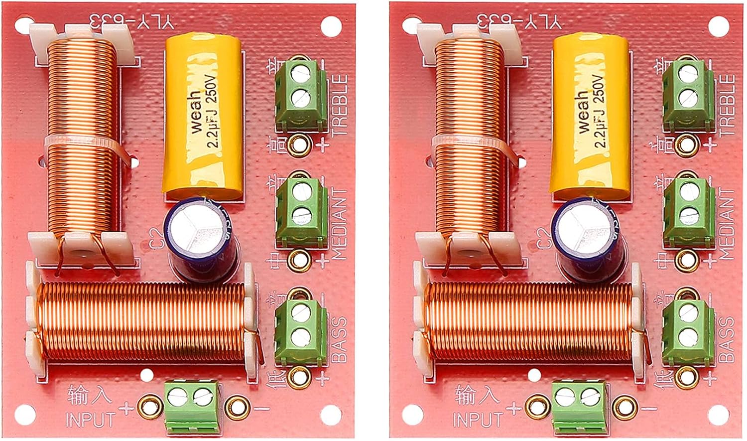 Speaker Crossover 3 Way WOAFEY 2Pcs WEAH-338 3 Way Audio
