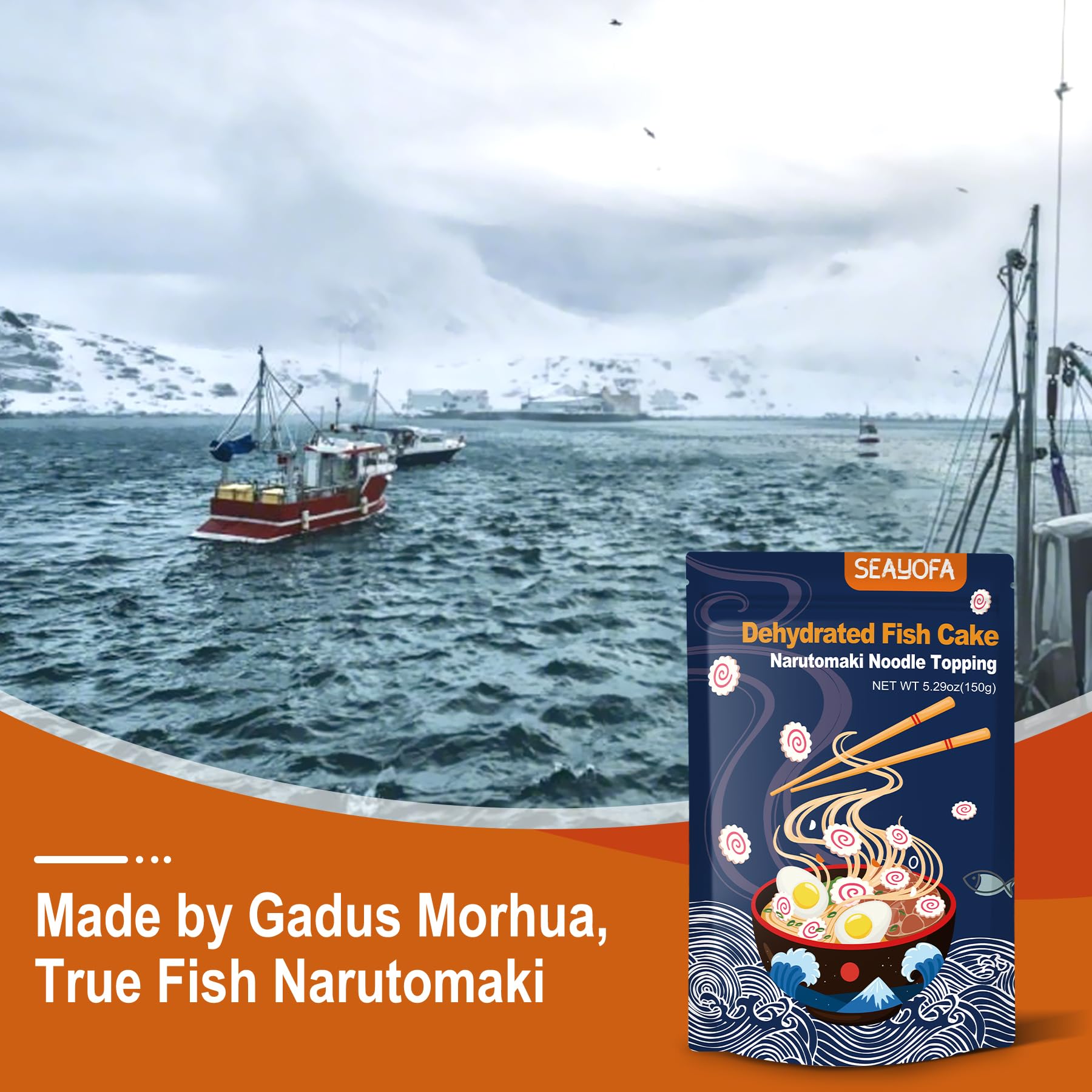 5.3oz Freeze Dried Narutomaki Fish Cake - Japanese Ramen Toppings for Instant Noodles, Udon, Soup, Camping Food & Emergency Supplies, Authentic Asian Cuisine