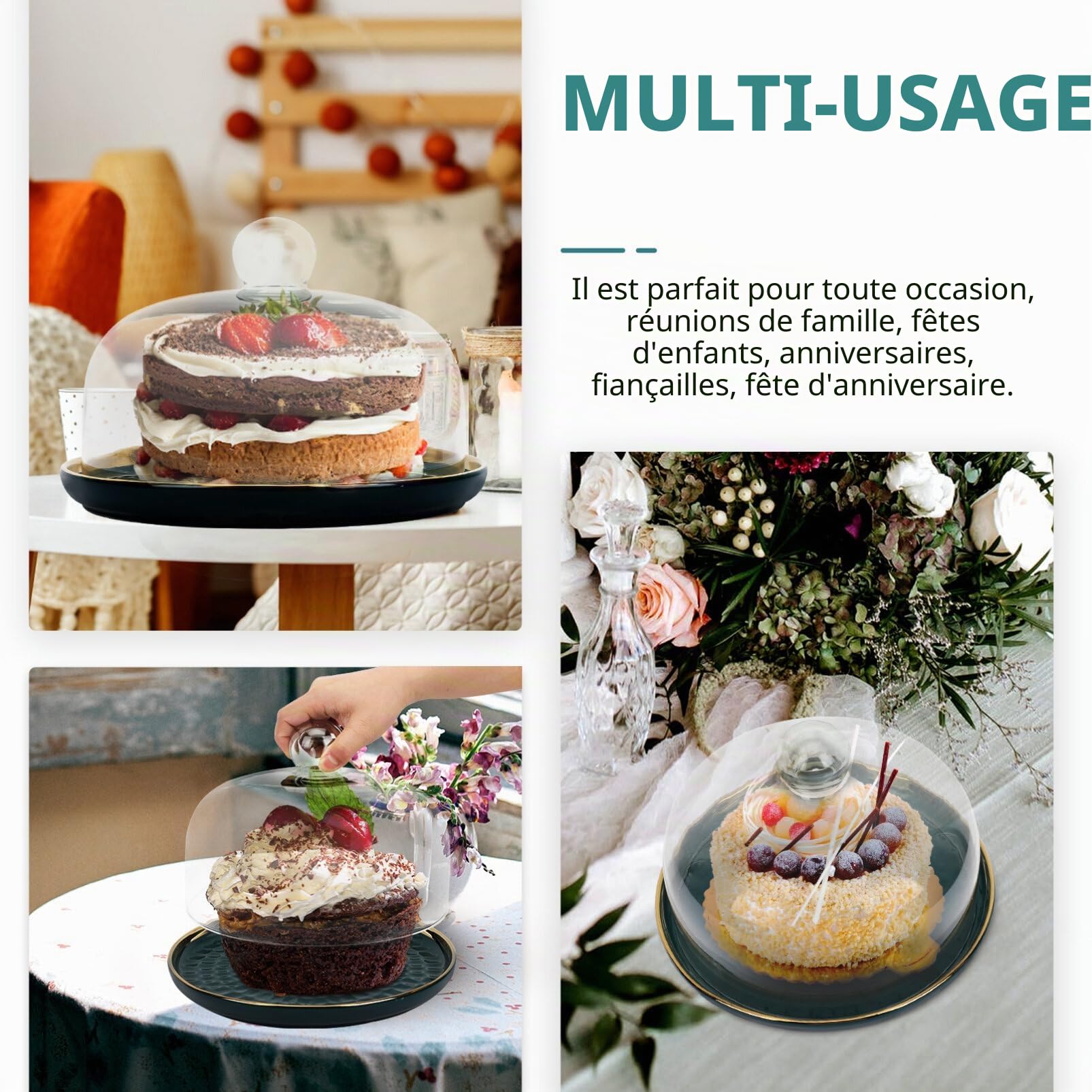 1 Jeu Présentoir à Gâteaux Présentoir à Desserts Plats Blancs Couverture De Présentation De Gâteau Couverture De Gâteau De Rond Serveurs Macaron Céramique Disque De Stockage