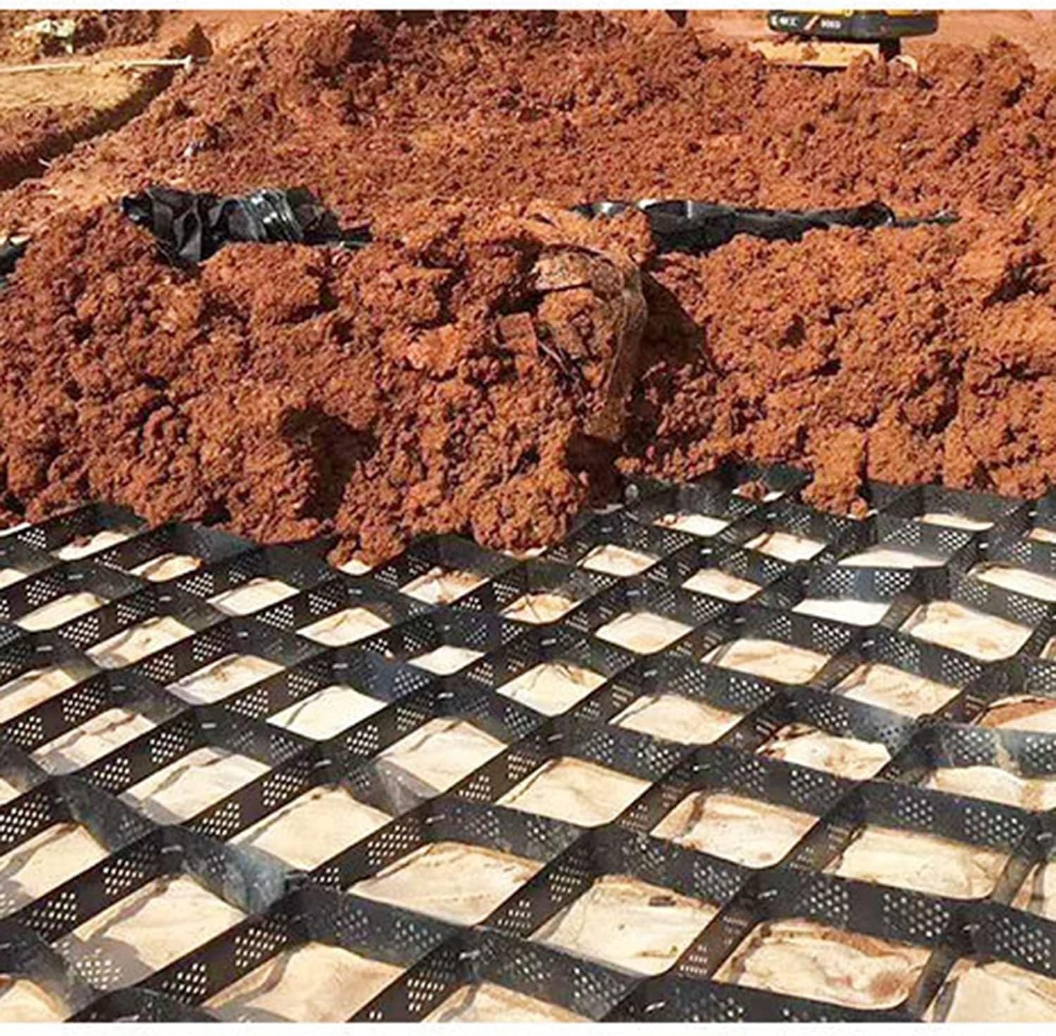 Grille de sol anti-enfoncement pour ruelles et parkings en gravier instable 8x6m ELzEy