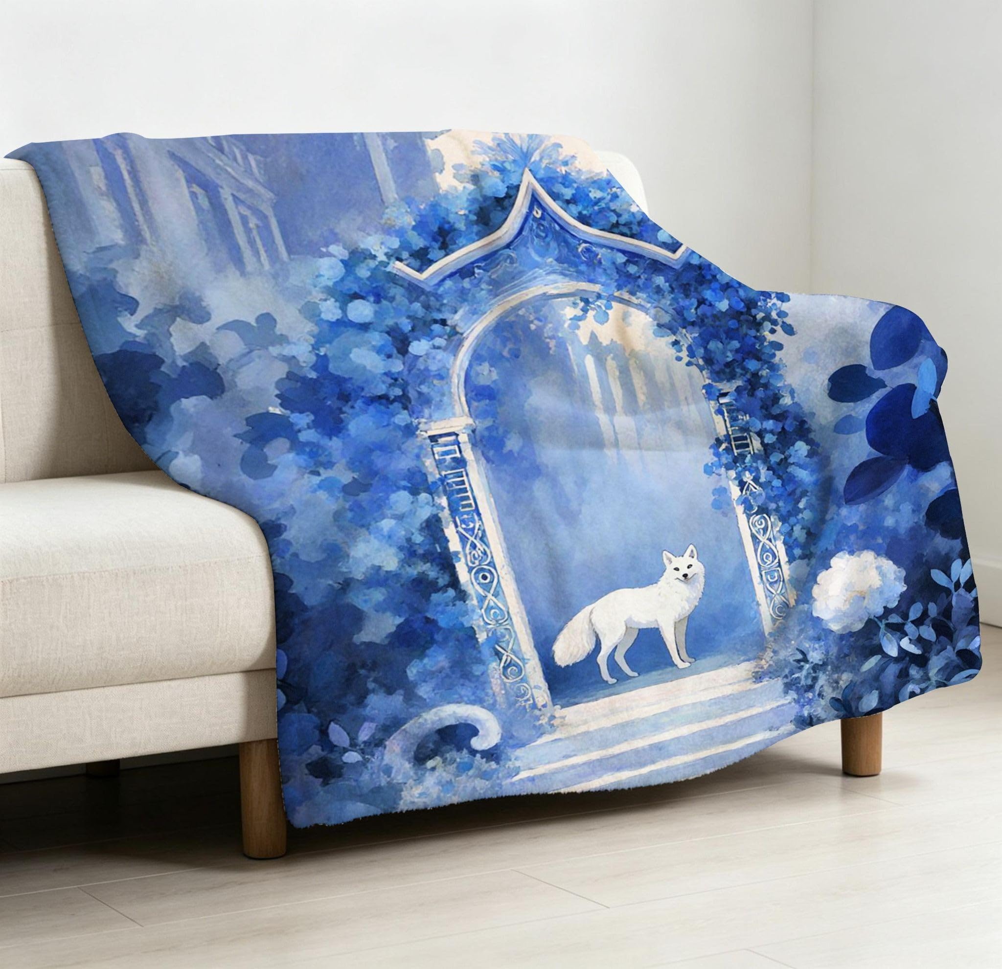 Manta Grande 180x220 cm Zorro Azul Polar Franela Térmica-A111