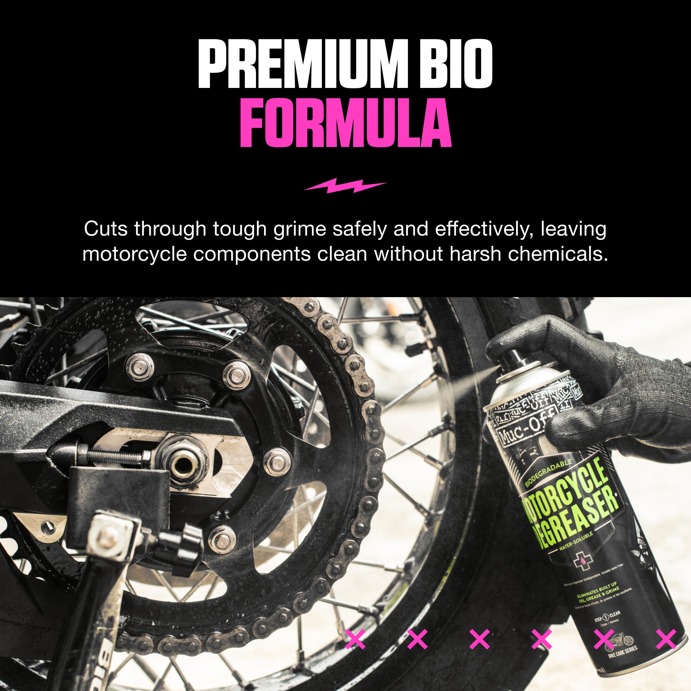 Muc-Off Bio Degreaser, 400 ml - Sgrassatore Moto Idrosolubile e Biodegradabile - Lo Spray Sgrassante per Moto Rimuove Efficacemente il Grasso e lo Sporco Accumulati