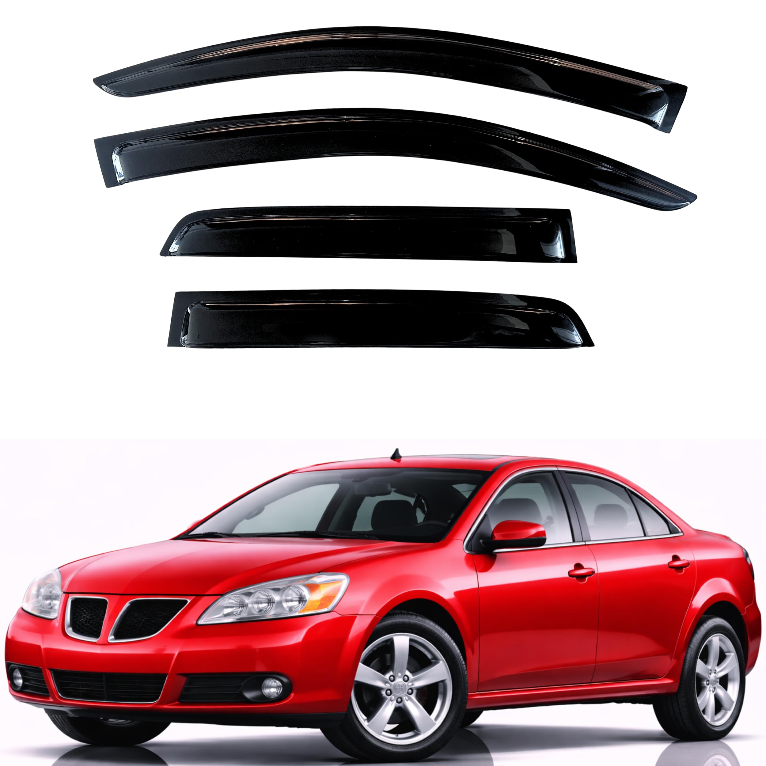 KPY Rain Guards Fit for 2005-2010 Pontiac G6, Out-Channel Window Visors Vent Wind Deflectors 4PC, Car Accessories for 05-10 Pontiac G6