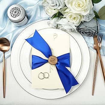 Amazon.co.jp: DINDOSAL ロイヤルブルー 両面サテンリボン 2