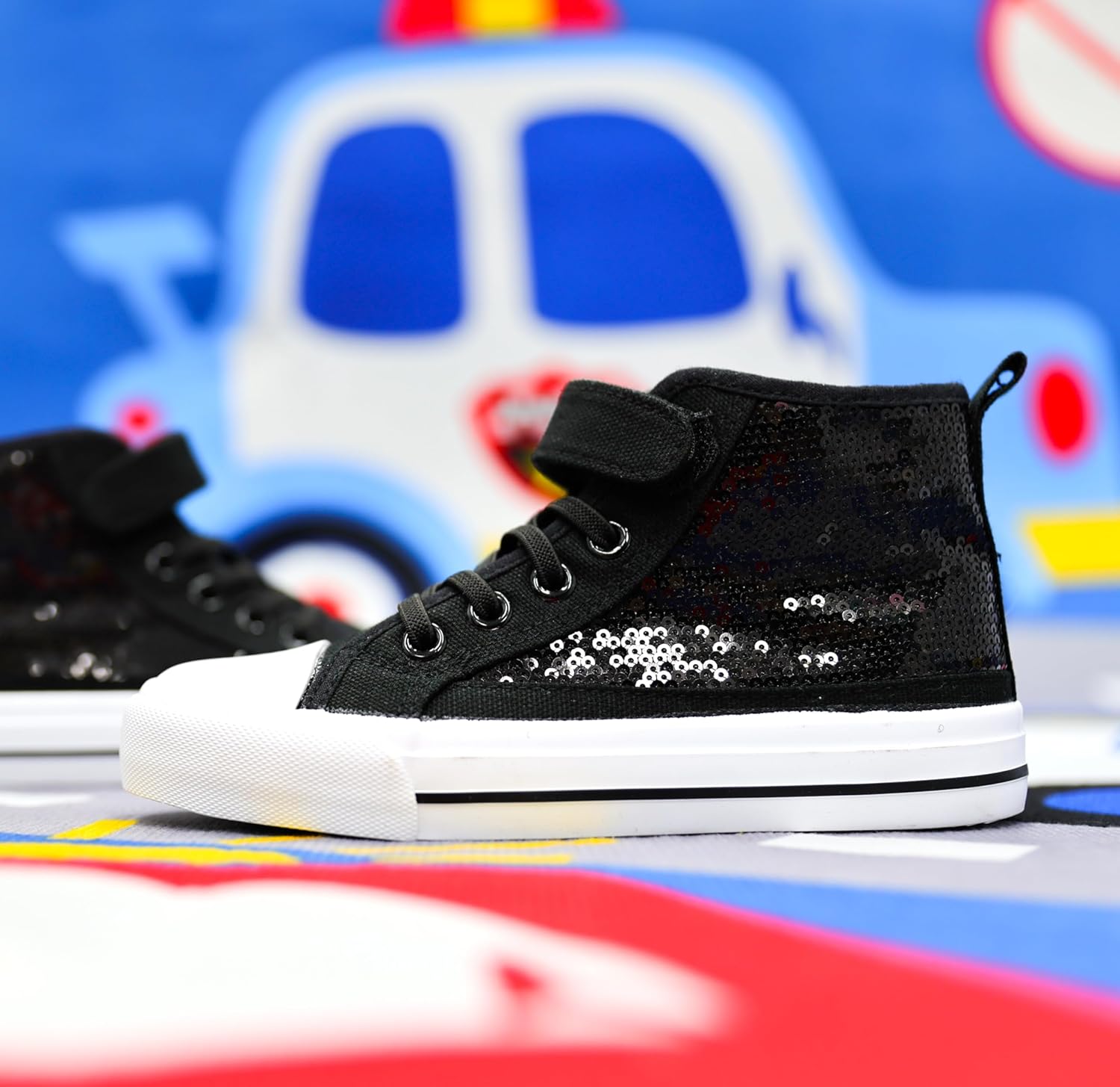 HugRain Toddler Girls Kids Sparkle Fashion Outdoor Walking Sneakers - Image 2