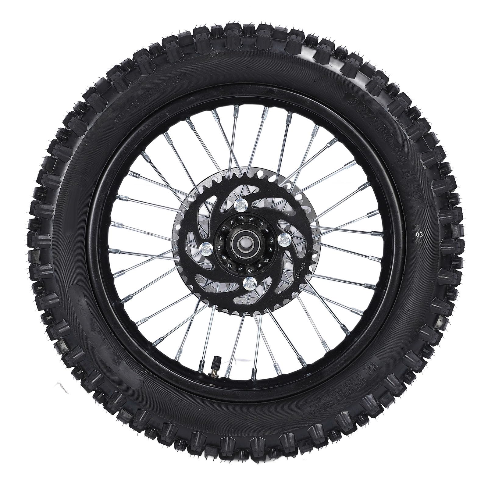 Tbest Conjunto de Neumáticos de Llanta Trasera 90/100-14 para TAO KAYO TSD 110 TD 125, Accesorio de Repuesto Duradero para Montar en Motocicleta