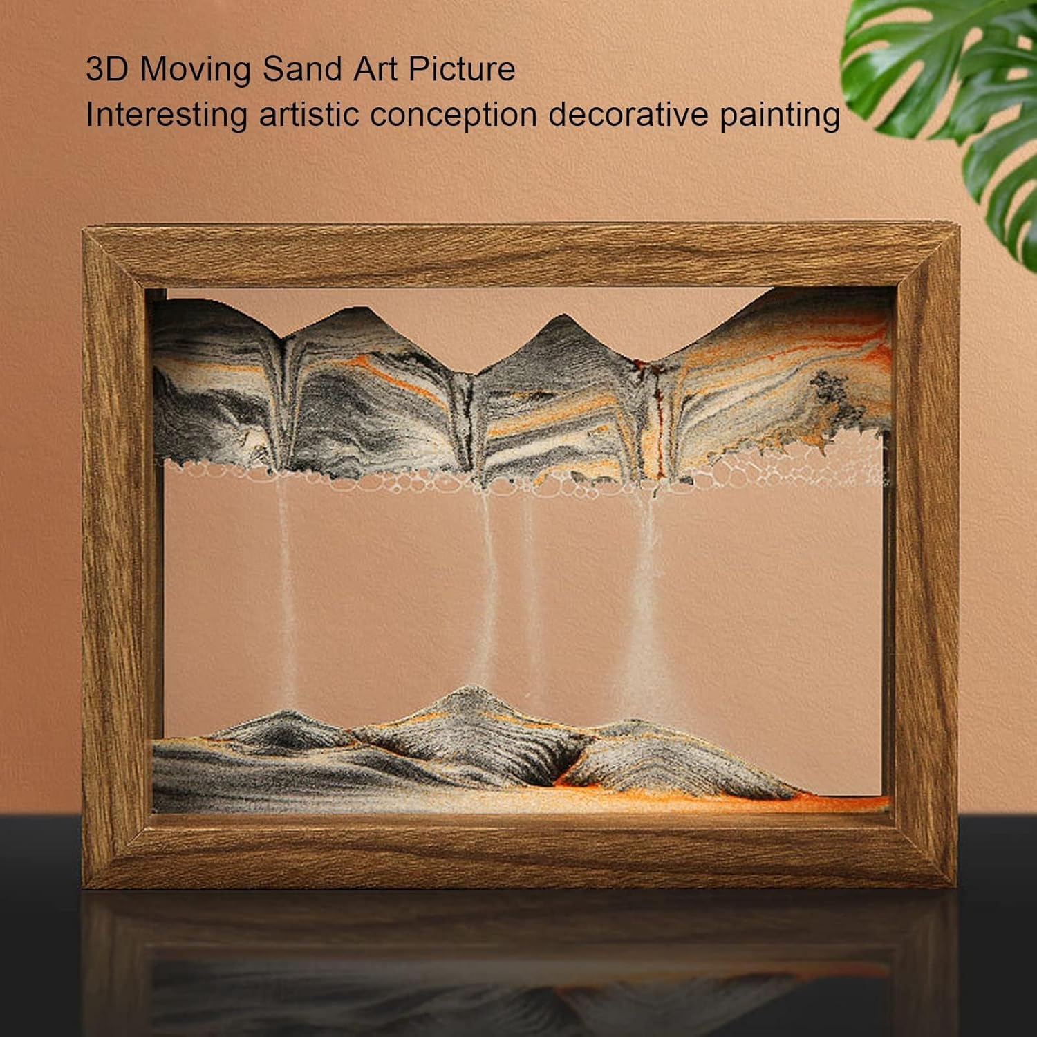 Moving Sand Art Picture, Colorfast fine Quicksand Exquisite Sand Art, 3D Dynamic Moving Sand Art, for Office, Living Room, TV Cabinet