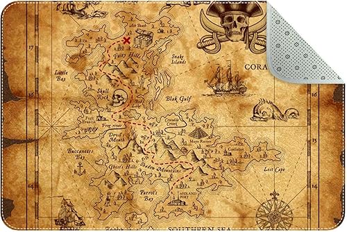 Tapete de baño con diseño de calavera pirata tapete de baño con respaldo antideslizante tapete suave y absorbente tapete de baño de 16 x 24 pulgadas