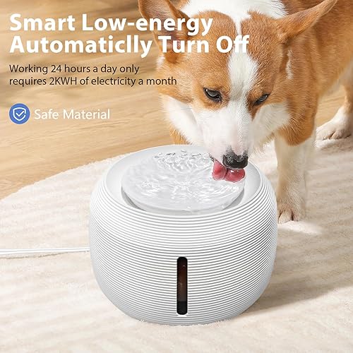 Miniatura 5 de Fuente de agua para gatos, fuente de agua silenciosa de 84 fl oz2.5 L para gatos y perros, cuenco dispensador de agua para perros con bomba