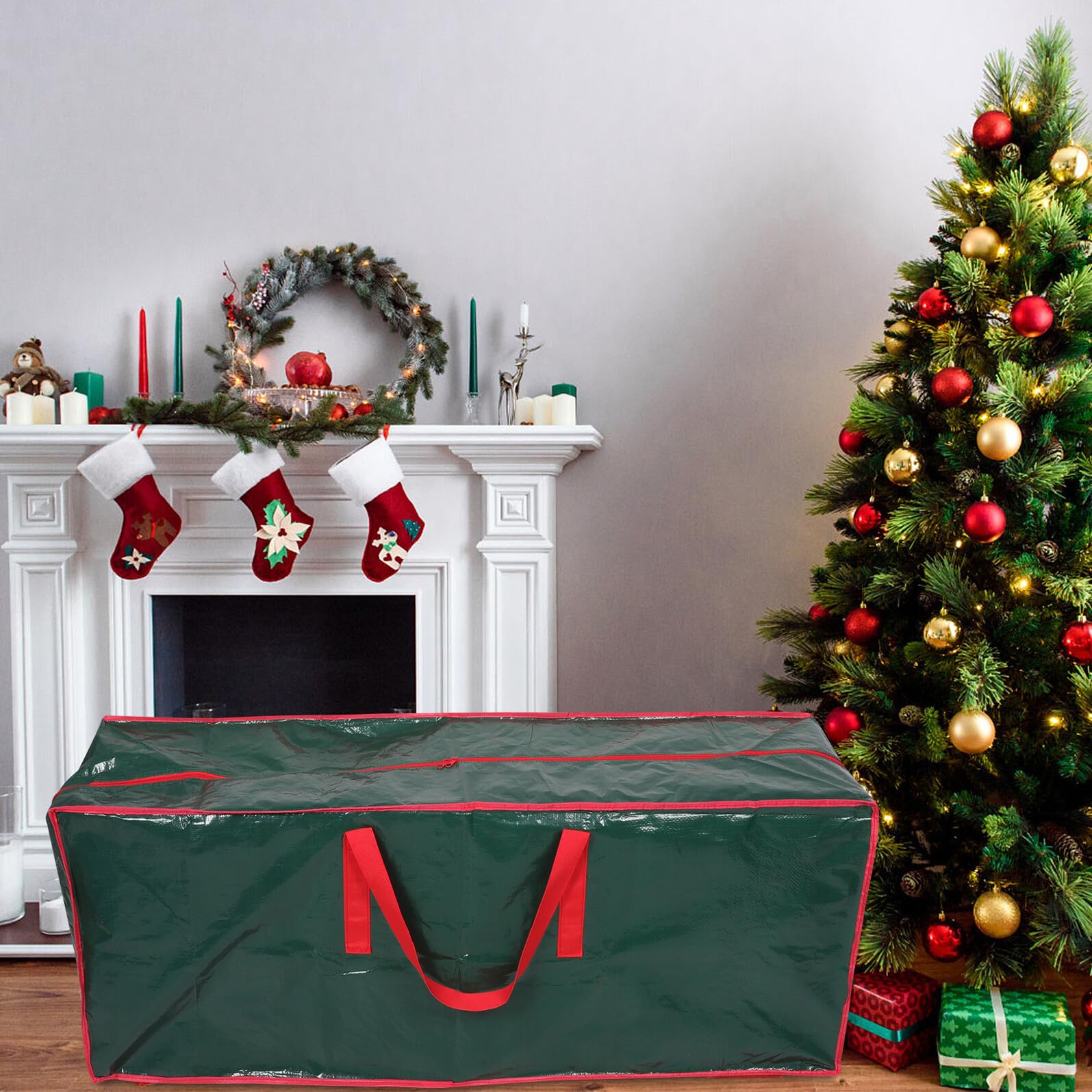 SHINEOFI Aufbewahrungsbeutel für Weihnachtsbäume Haus und Garten mit Reißverschluss Tragegriffen Staubdicht für Künstliche oder Echte Bäume und Weihnachtsdekorationen