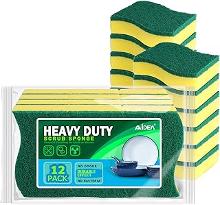 Sponsored Ad - AIDEA Heavy Duty Scrub Sponge-24Count, Cleaning Scrub Sponge, Stink Free Sponge, Effortless Cleaning Eco Sc...