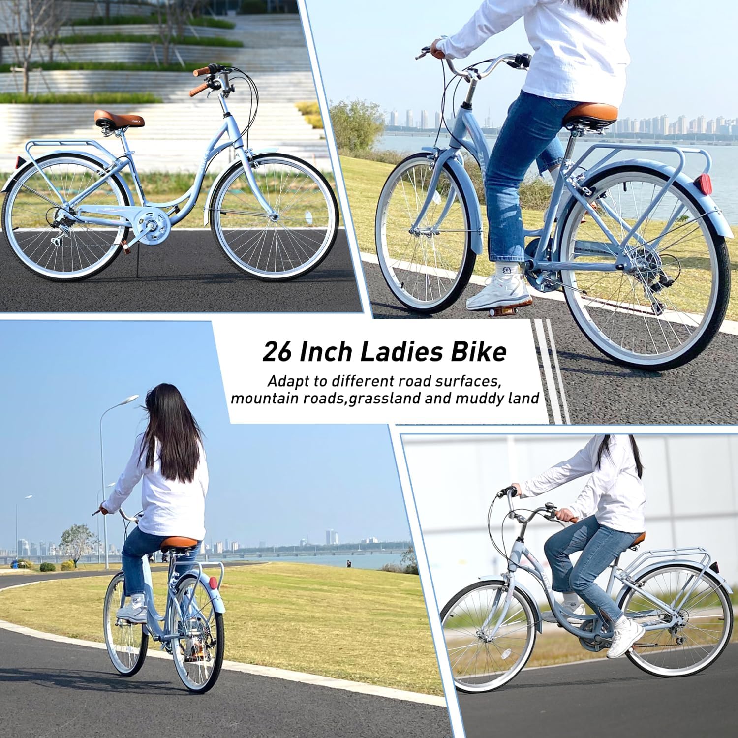 7 Speed, Steel Frame, 26 Inch Women's