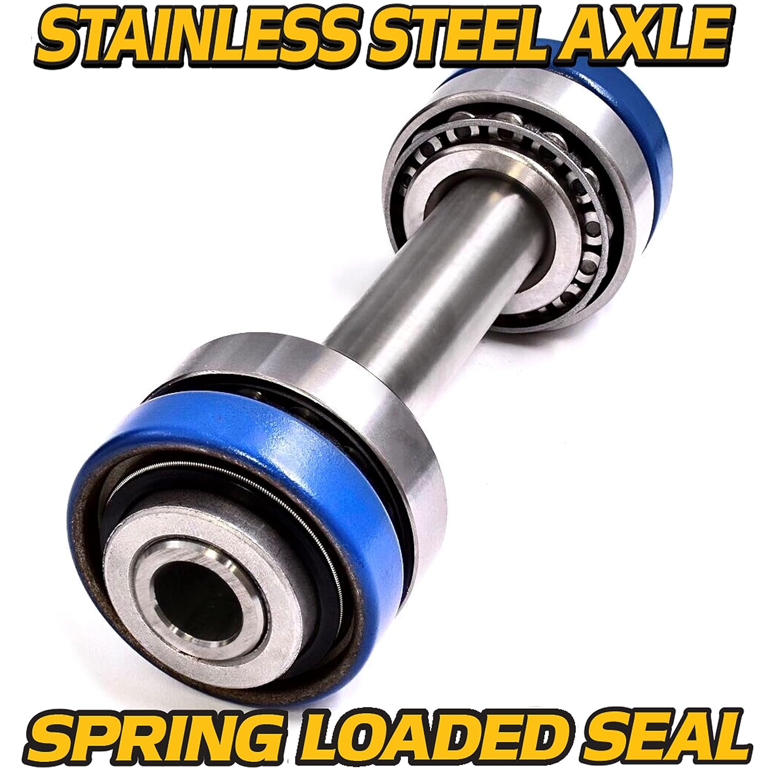 HD Switch -2 Kits- OEM Upgrade Front Wheel Bearing & Axle Rebuild Kit for Scag 43583 482621 482622 43584 - Hard 304 Stainless Steel Axle Sleeves & Upgraded Spring-Loaded Seals