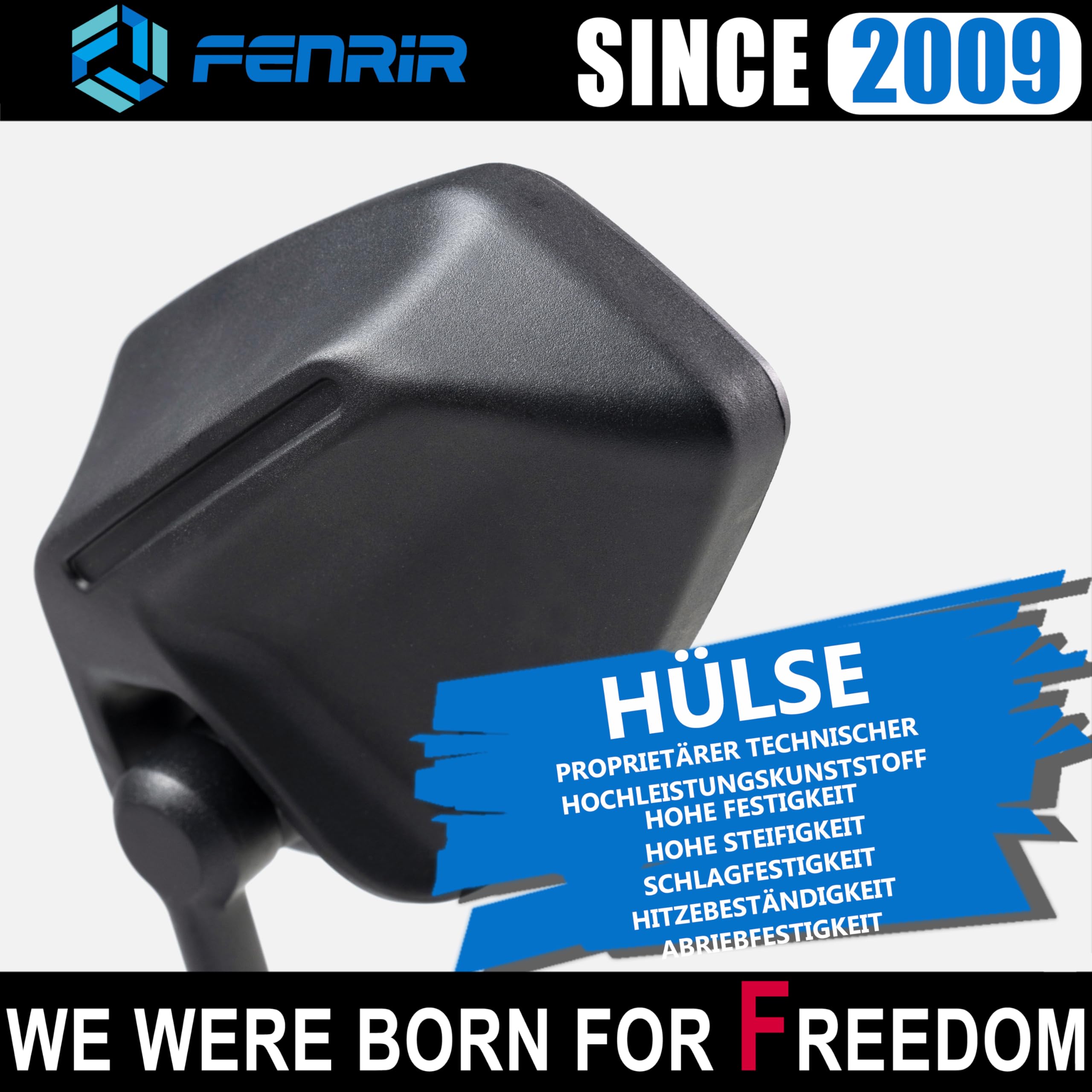 FENRIR E Geprüft Motorrad Spiegel Seitenspiegel Rückspiegel Unzerstörbar Faltfunktion Blendschutz Gebogene Linsen Anti-Vibrations Einstellbar kompatibel mit Off-road Enduro Adventure Tourer(801-0118)