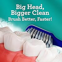 Vista 2 de GuruNanda Cepillo de dientes gigante suave con cerdas en espiral de doble acción, agarre Ergo Dexa antideslizante, ayuda a blanquear los dientes