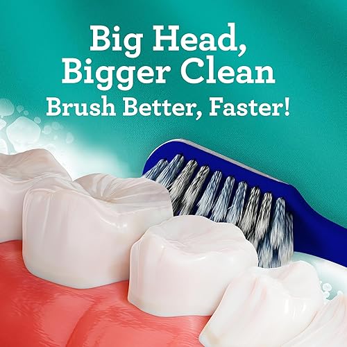 Miniatura 3 de GuruNanda Cepillo de dientes gigante suave con cerdas en espiral de doble acción, agarre Ergo Dexa antideslizante, ayuda a blanquear los dientes,