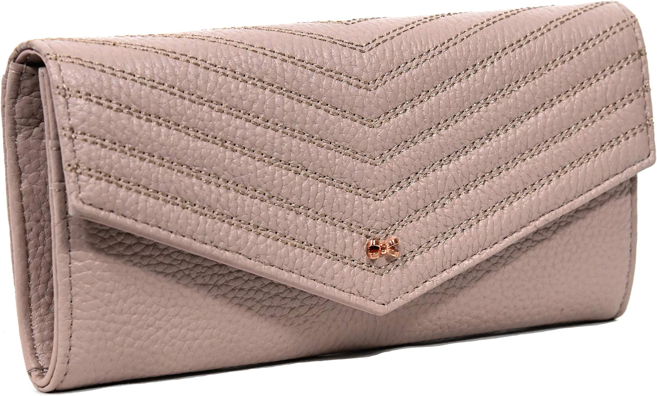 Ted Baker Tonya Quilted Leather Envelope Matinee Purse in Pale Pink