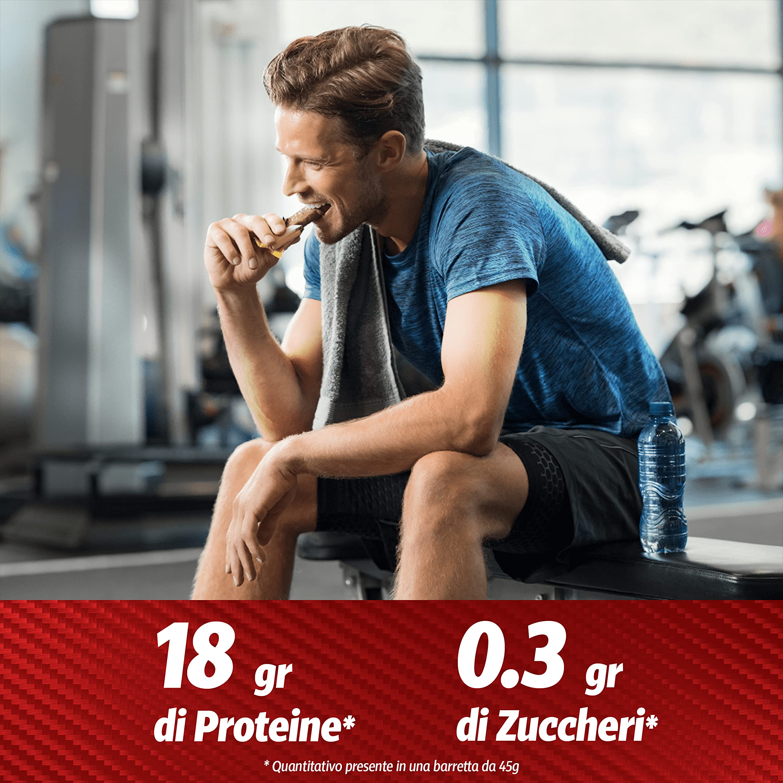 WHY SPORT 45 PROTEIN BAR - Barrette Proteiche con Proteine Concentrate - Snack Proteici Gusto Wafer Nocciola Crisp - Box da 28 Barrette - 45 gr