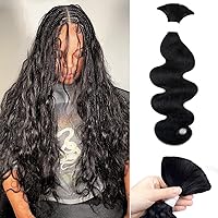Vista 19 de Cabello Humano para Trenzado 100g Un Paquete/Lote de 22 Pulgadas, Cabello Natural Negro, Onda de Agua, Rizado, a Granel, para Trenzado Sin Tejido