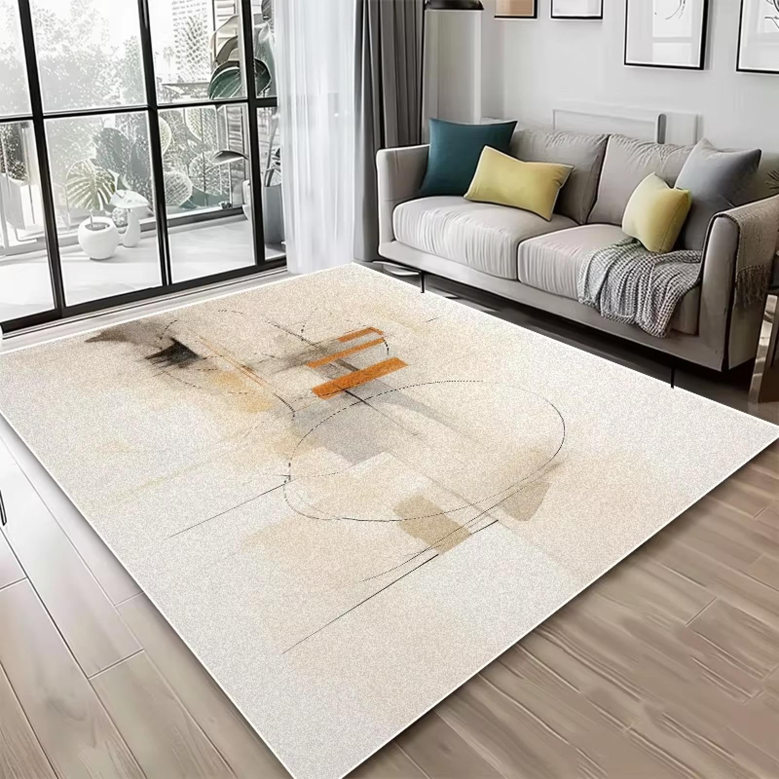 Tapis de luxe géométrique moderne pour salon et chambre chic