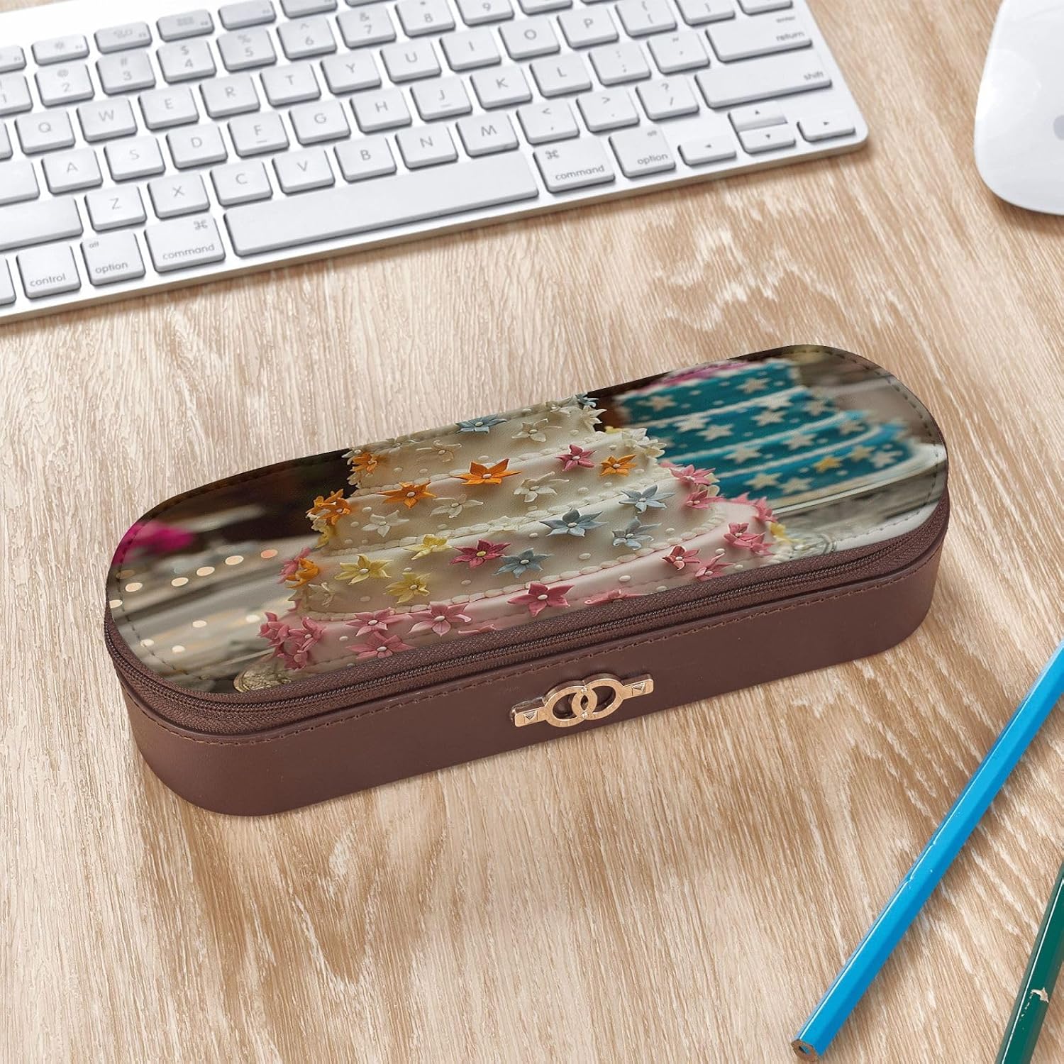 Four layer cake Leather Multi Slot Pen Storage Case image 3