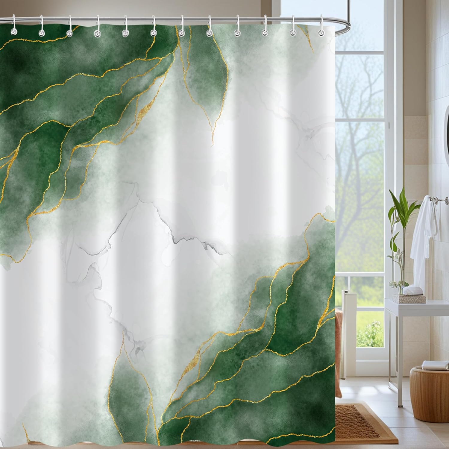 Body Shower Curtain, Abstract Line Texture Boho Bath Curtain Decor for Women, Polyester Fabric Waterproof Bathroom Decoration Accessory Set with 12 Hooks 72X78 inch