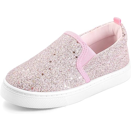 K KomForme Toddler Sneakers for Girls Boys Slip On Canvas Walking Shoes