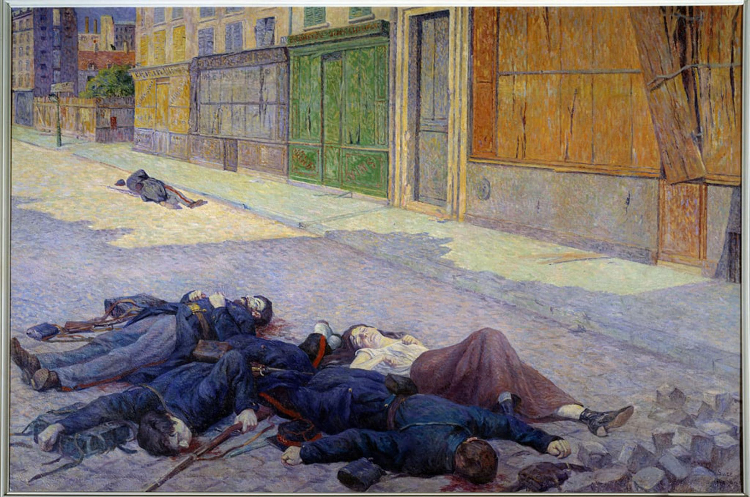 POSTERIIk Vintage Print Pop Art Landscape Artwork a Street of Paris in May by Maximilien Luce Art Prints for Office Home Decor 60x90cm