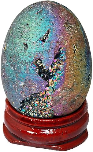 Miniatura 6 de Mookaitedecor Bundle  2 artículos árbol de dinero de cristal de citrino y amatista y figuras de huevo de cristal recubierto de titanio con soporte