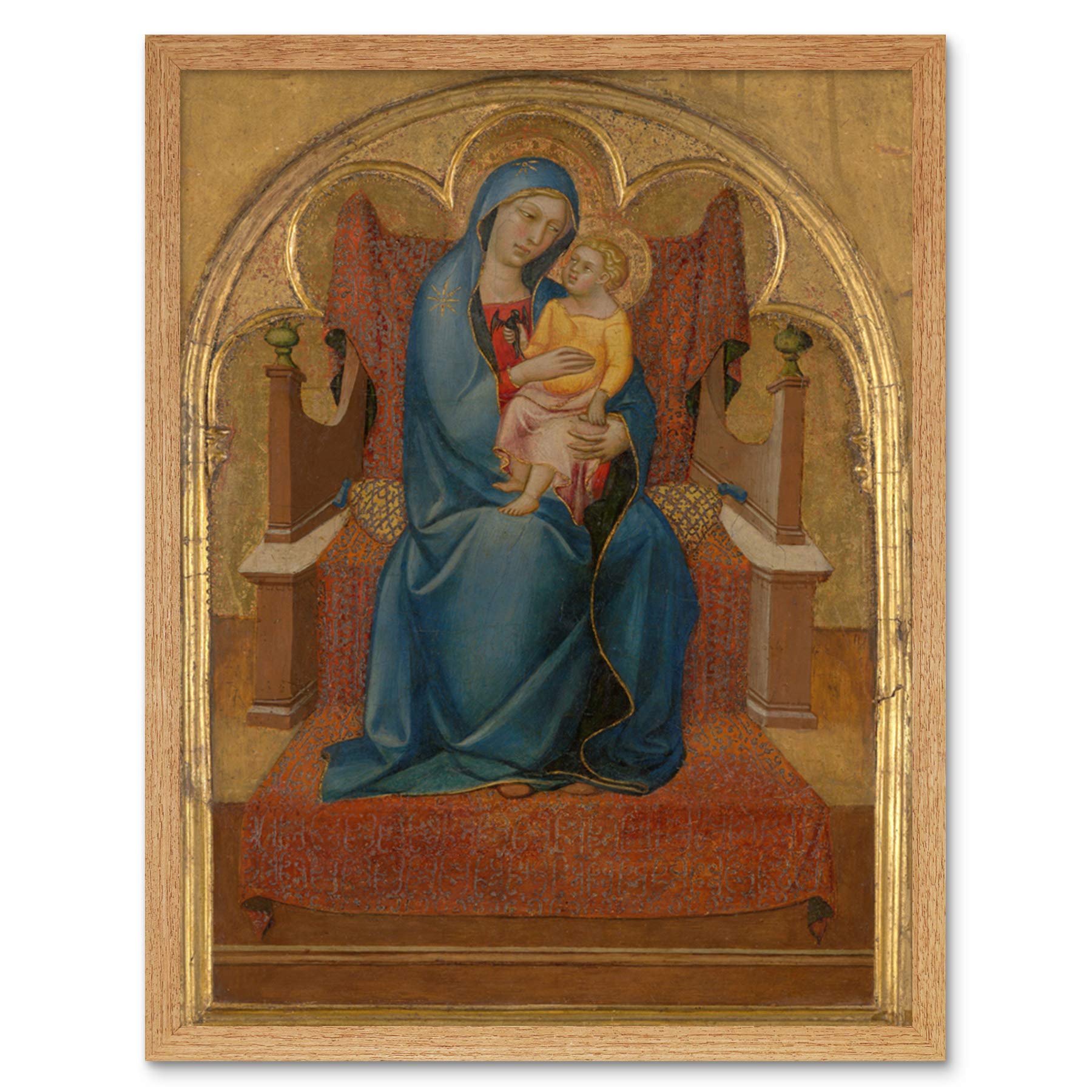 Artery8 Virgin And Child Religious Painting Art Print Framed Poster Wall Decor 12x16 inch
