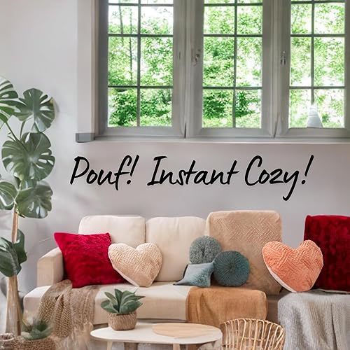 Miniatura 10 de DaDalogy Bedding - Funda para puf otomano de piel sintética [sin relleno] – Rosa Coral Baby Peach | Geométrico brillante, suave y acogedor con Baby