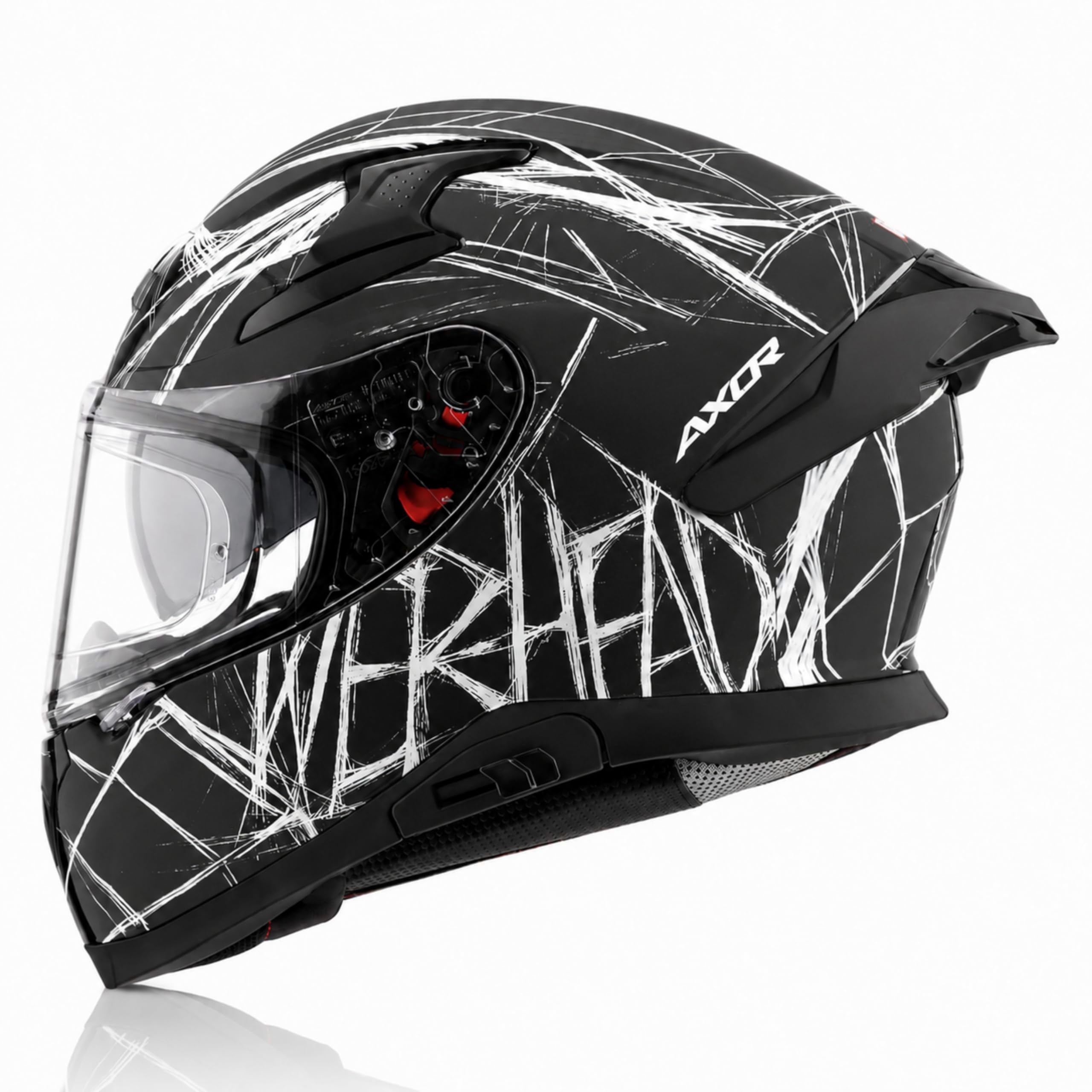 Axor Apex Marvel Spiderman Full Face Bike Helmet –ECE, ISI & DOT Certified, High Impact ABS Shell, Superior Ventilation, Scratch Resistant Visor, Comfortable Fit – Dull Black, XL-image-21