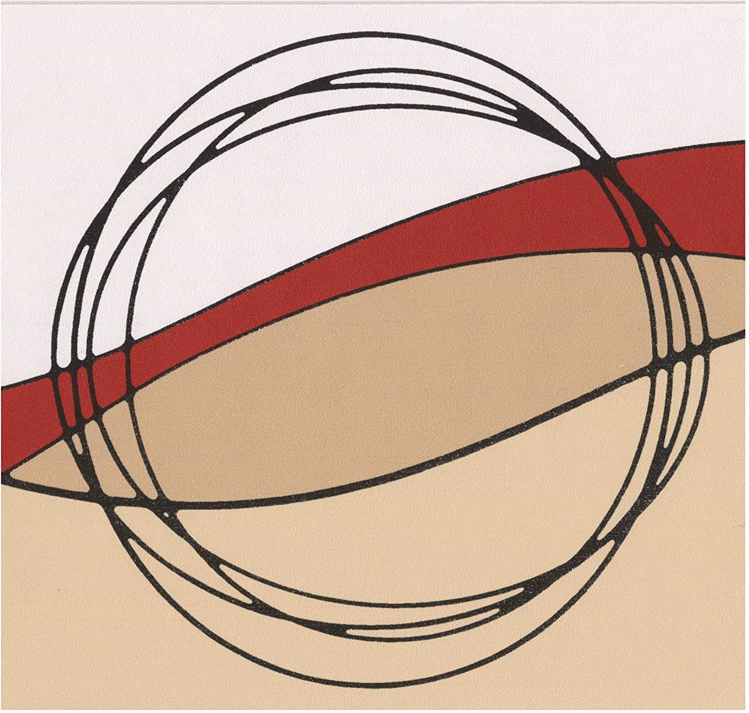 Frise papier peint cercles abstraits beige marron design moderne
