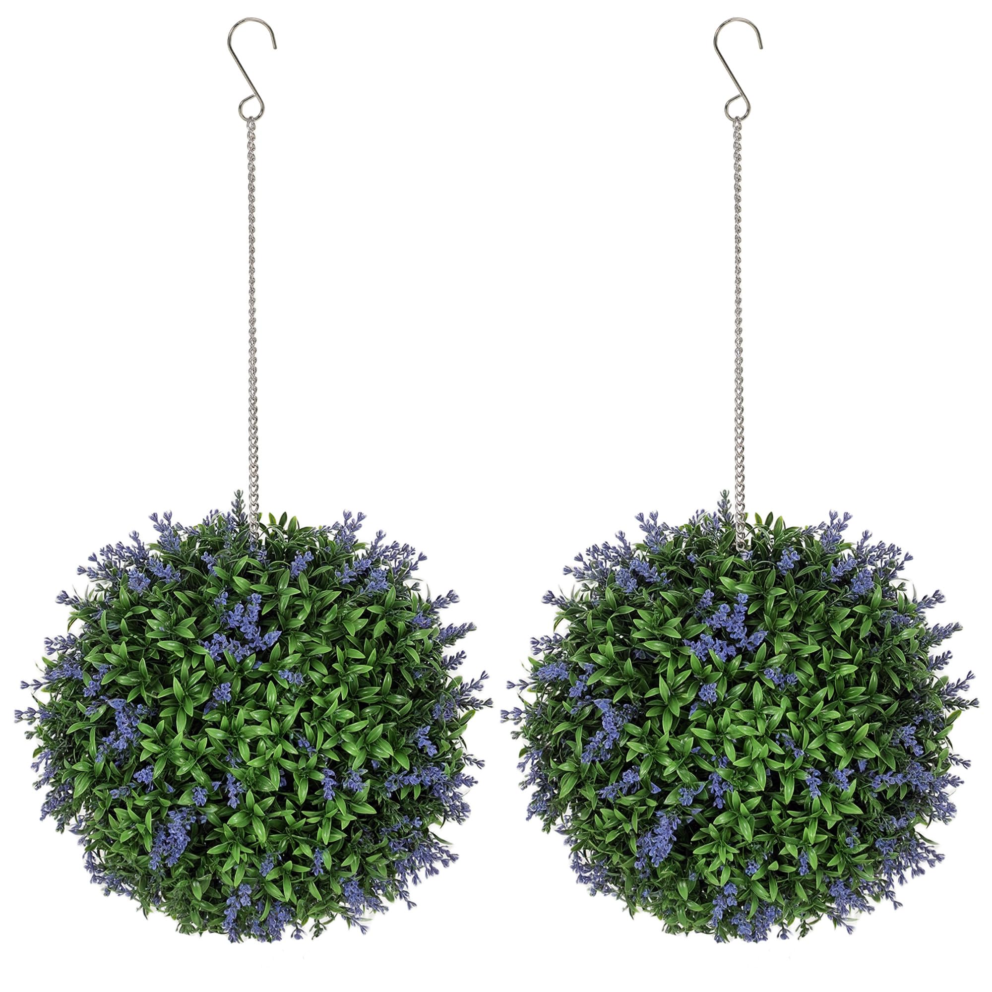 Portland Artificial Hanging Topiary Ball - Purple - 2 Pack