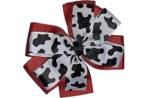 Bendable Bow - Red Dalmatian Or Cow Print Pinwheel Hair Bows