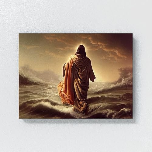 Vista 65 de Sense Canvas Jesús 1 - Lienzo decorativo para decoración del hogar, póster de pared XL, 48 x 36 / 1.5 pulgadas Jesús 1,Jesús 17,Jesús 18,Jesús