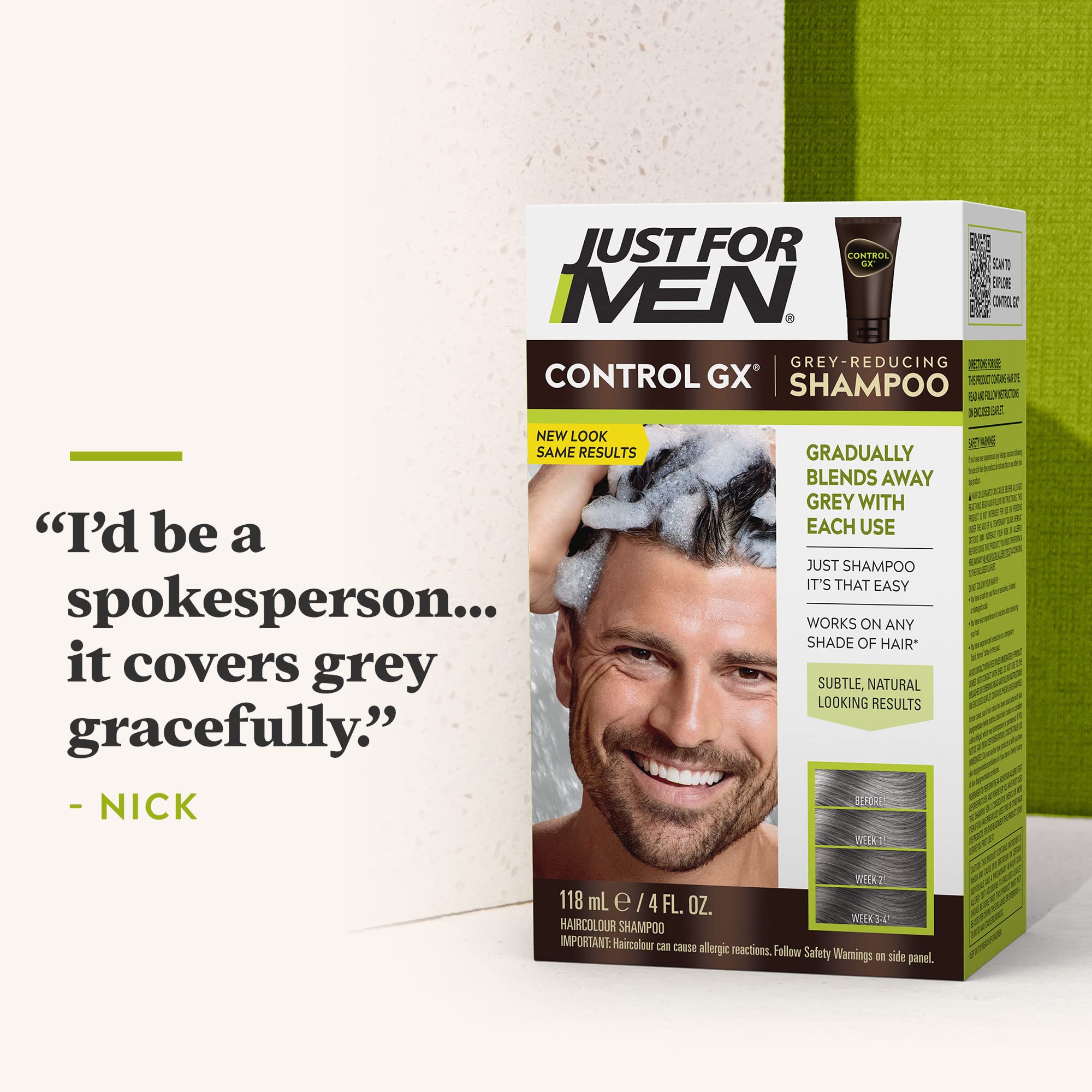 Just For Men Control GX Grey Reducing Shampoo, Gradual Hair Color for