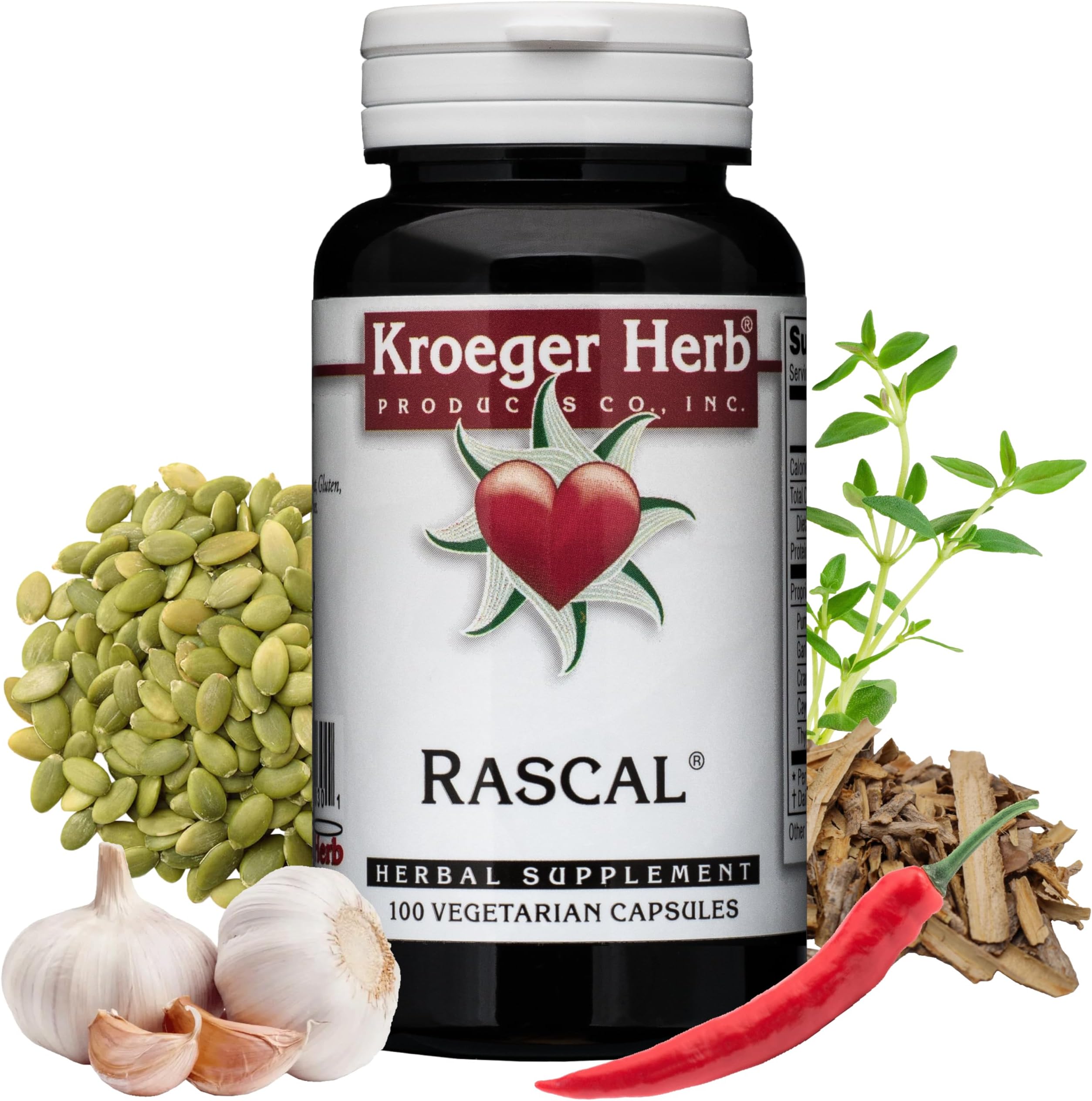 - Kroeger Herb Products, Rascal, Cleansing, Detox, Gut Health with Garlic, Cayenne, Pumpkin Seeds, Vegetarian, Non-GMO, Gluten Free, No Preservatives, Healthy Microbial Balance, Made in USA