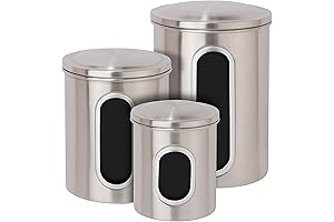 Honey-Can-Do 3-Piece Metal Nested Canisters for Stylish and Convenient Kitchen Storage