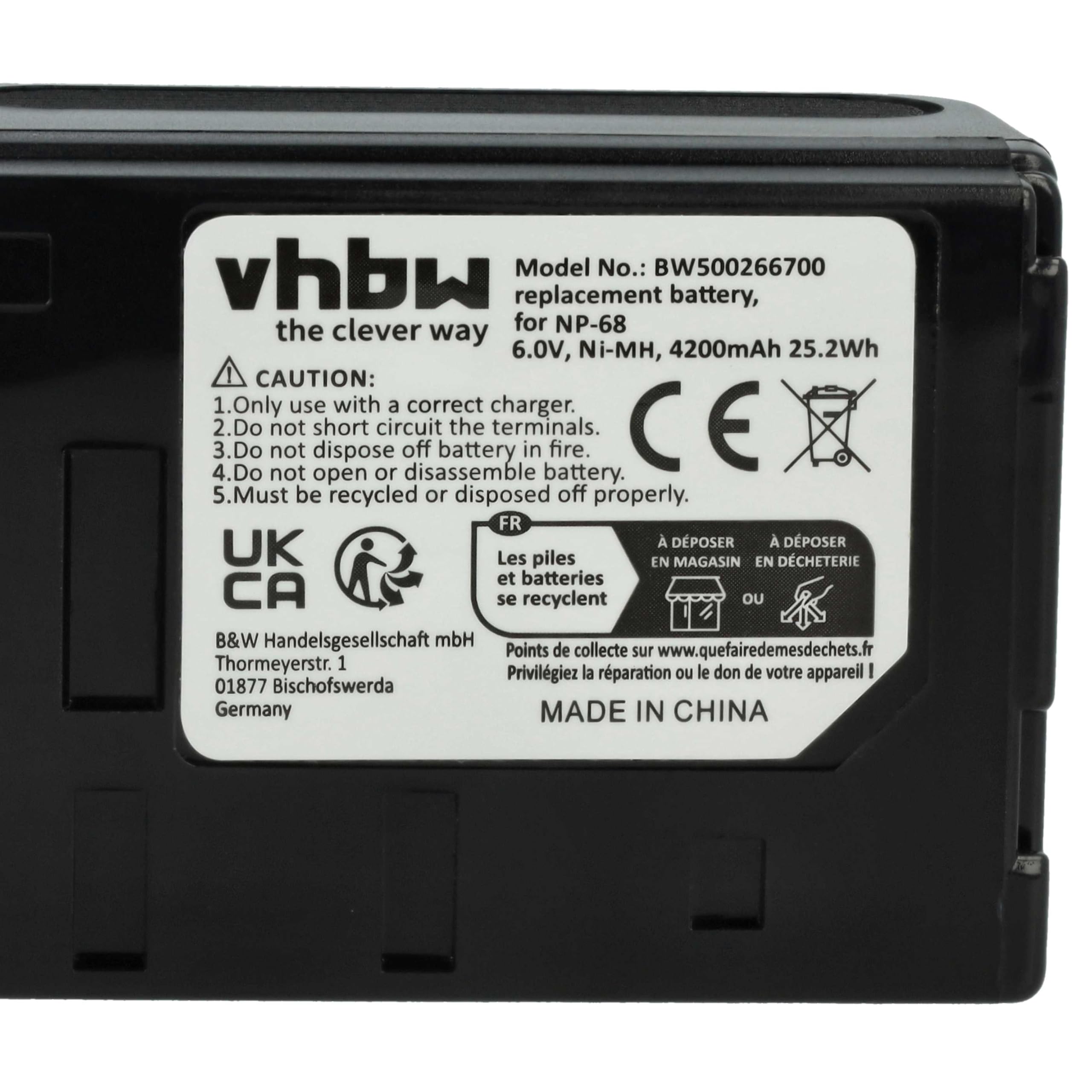vhbw 2X Akku Ersatz für Sony NP-66