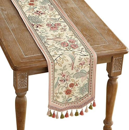 Camino de mesa francés de terciopelo para el hogar, cocina, comedor, decoración, fiestas, cenas familiares, bodas, 12 x 87 pulgadas