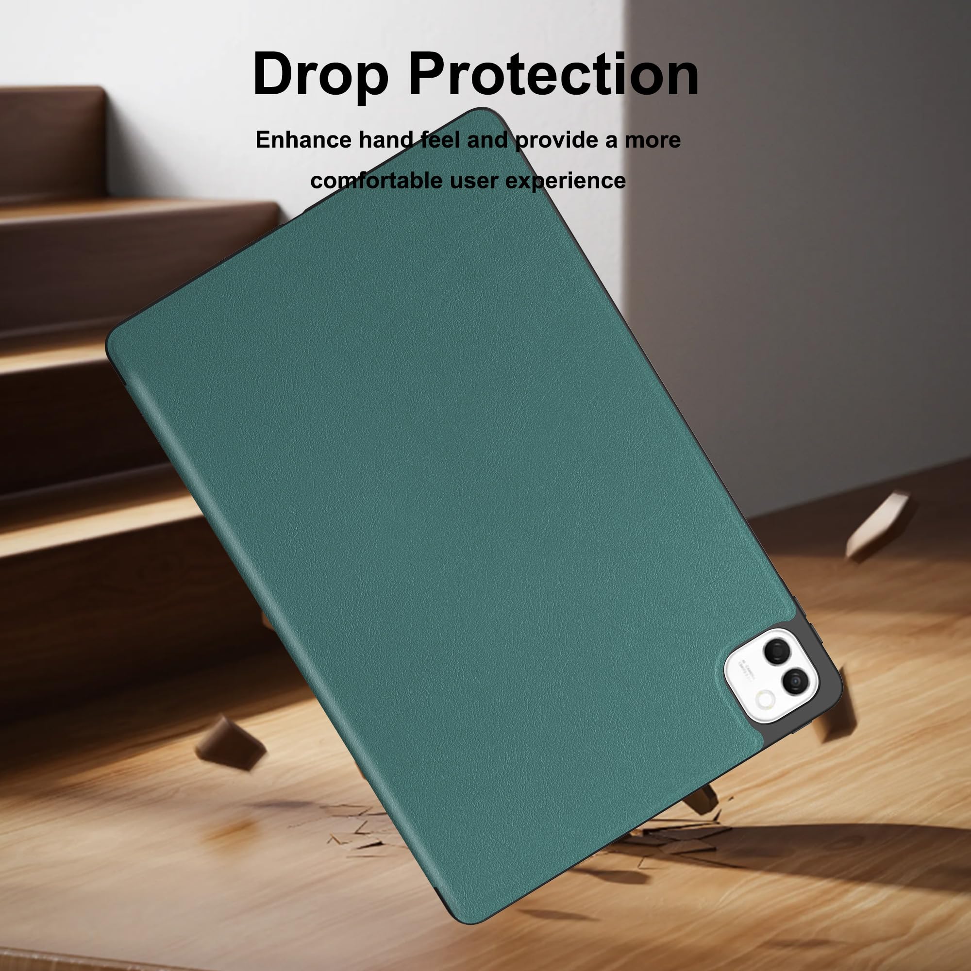 Custodia per Honor Magic Pad 4 12.3" Cover in Pelle Case, + [1 Pezzi] Vetro Temperato Pellicola Protettiva [Auto Svegliati/Sonno][Supporto Funzione ] [Anti-Scratch] Verde